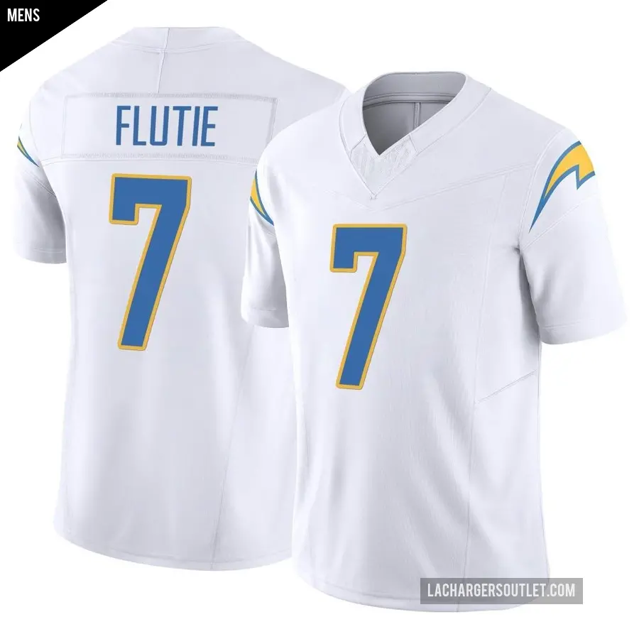 Men's Los Angeles Chargers ＃7 Doug Flutie White Limited Vapor F.U.S.E. Jersey