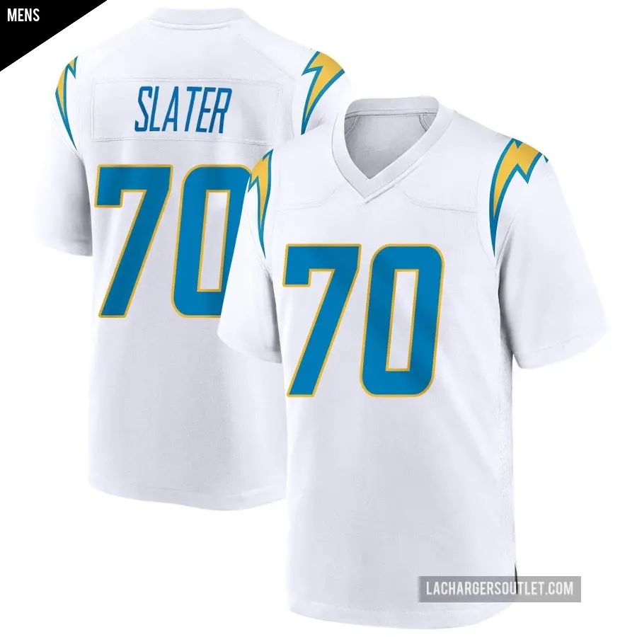 Men's Los Angeles Chargers ＃70 Rashawn Slater White Game Jersey