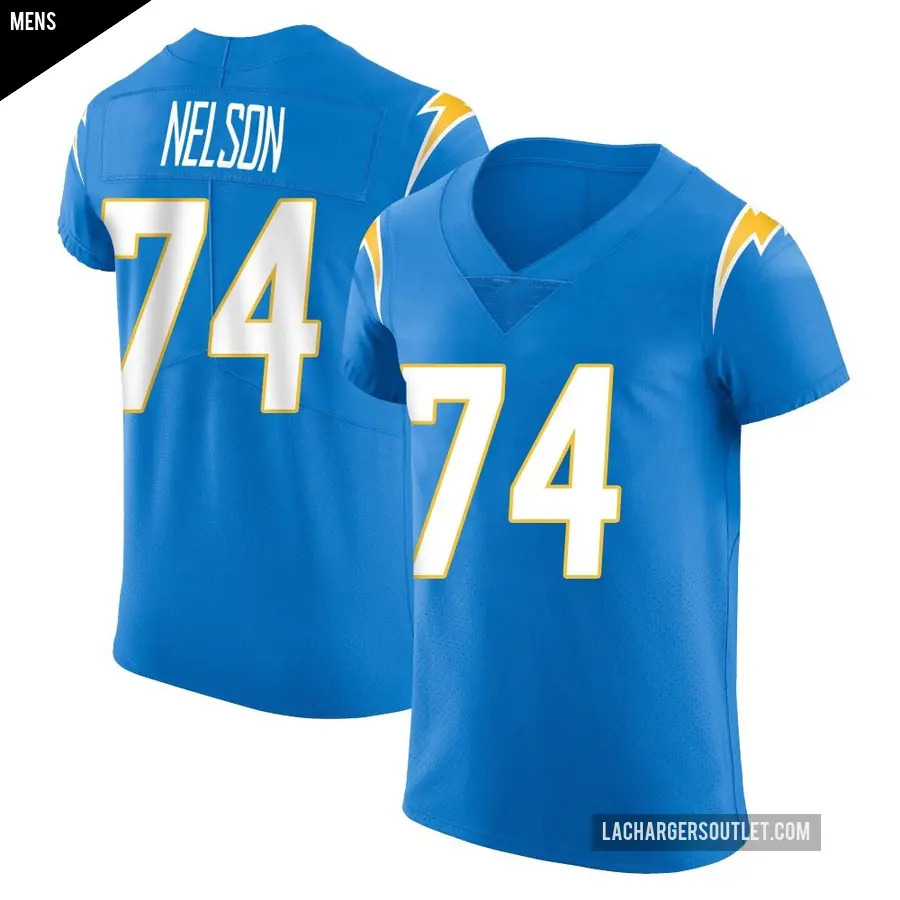 Men's Los Angeles Chargers ＃74 Ryan Nelson Blue Elite Alternate Vapor Untouchable Jersey