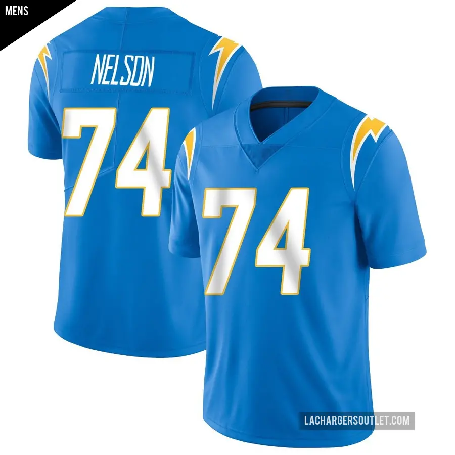 Men's Los Angeles Chargers ＃74 Ryan Nelson Blue Limited Powder Vapor Untouchable Alternate Jersey