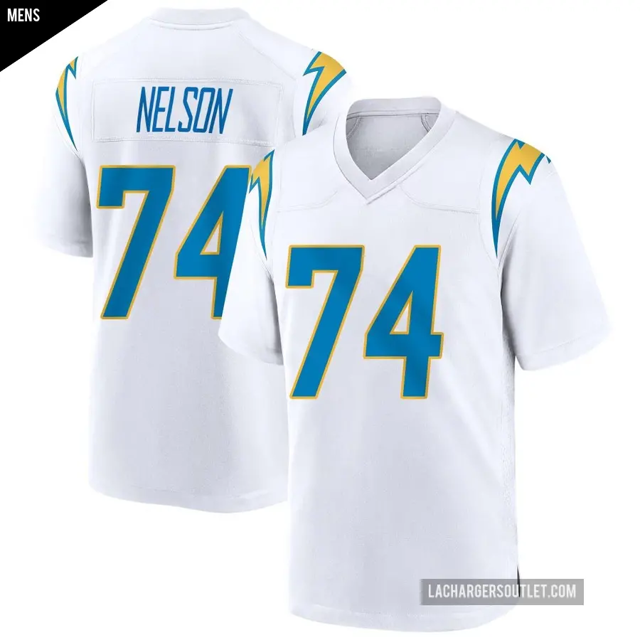 Men's Los Angeles Chargers ＃74 Ryan Nelson White Game Jersey