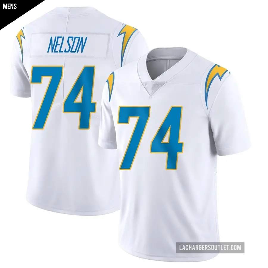 Men's Los Angeles Chargers ＃74 Ryan Nelson White Limited Vapor Untouchable Jersey