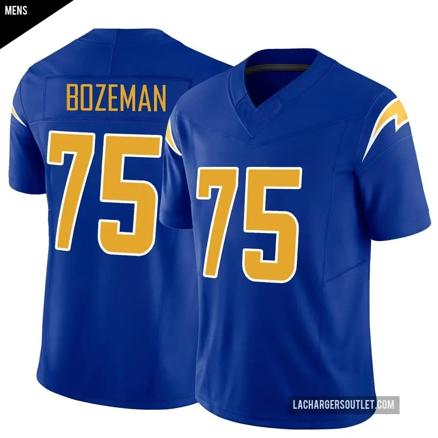 Men's Los Angeles Chargers ＃75 Bradley Bozeman Royal Limited Vapor F.U.S.E. Jersey
