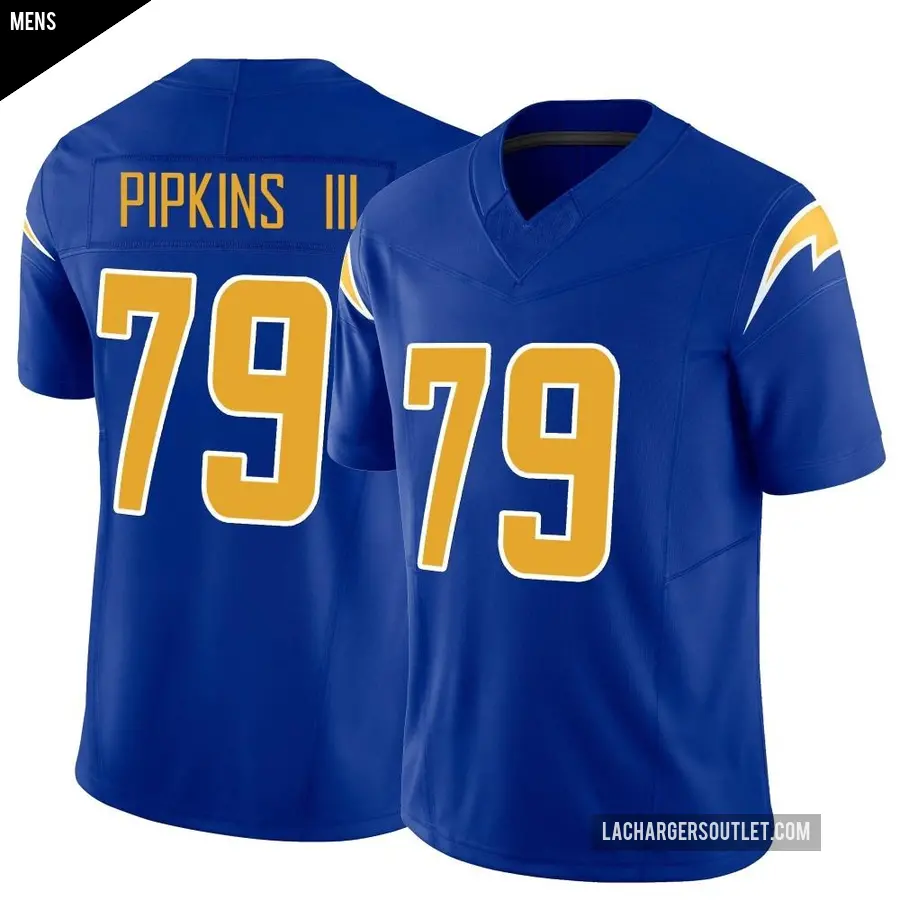Men's Los Angeles Chargers ＃79 Trey Pipkins III Royal Limited Vapor F.U.S.E. Jersey