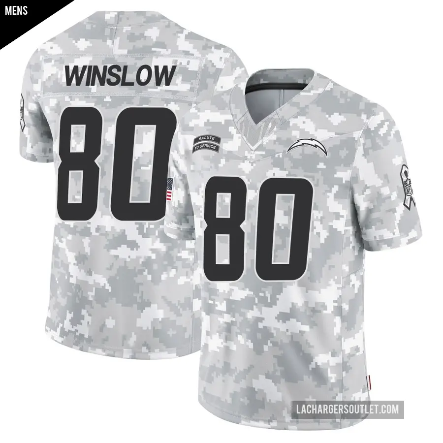Men's Los Angeles Chargers ＃80 Kellen Winslow Arctic Camo Limited 2024 Salute to Service Jersey