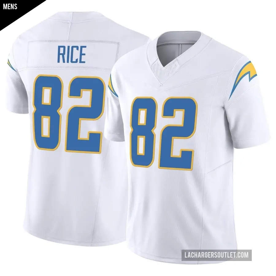 Men's Los Angeles Chargers ＃82 Brenden Rice White Limited Vapor F.U.S.E. Jersey