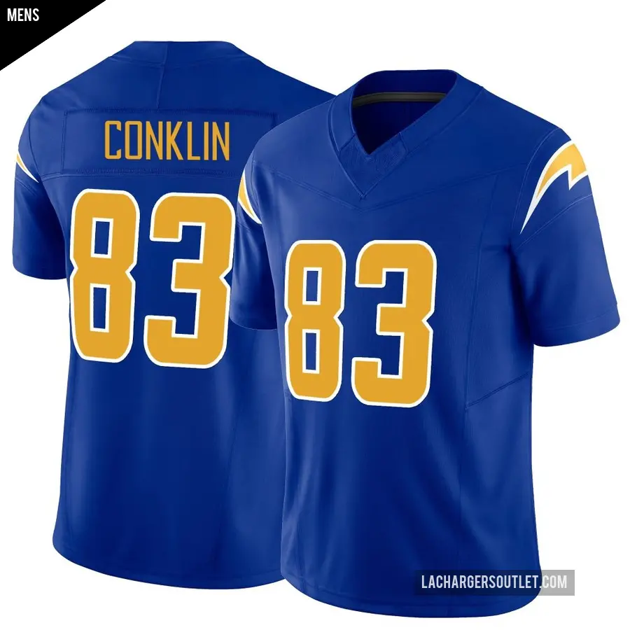 Men's Los Angeles Chargers ＃83 Tyler Conklin Royal Limited Vapor F.U.S.E. Jersey