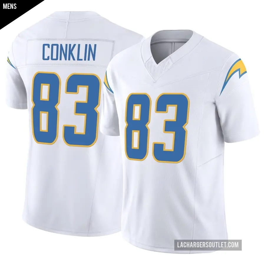 Men's Los Angeles Chargers ＃83 Tyler Conklin White Limited Vapor F.U.S.E. Jersey