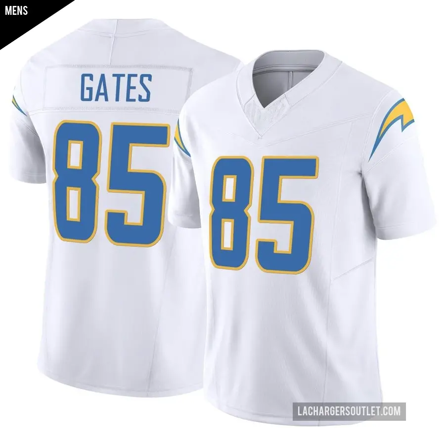 Men's Los Angeles Chargers ＃85 Antonio Gates White Limited Vapor F.U.S.E. Jersey
