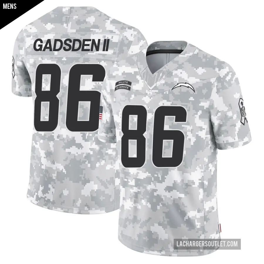 Men's Los Angeles Chargers ＃86 Oronde Gadsden II Arctic Camo Limited 2024 Salute to Service Jersey