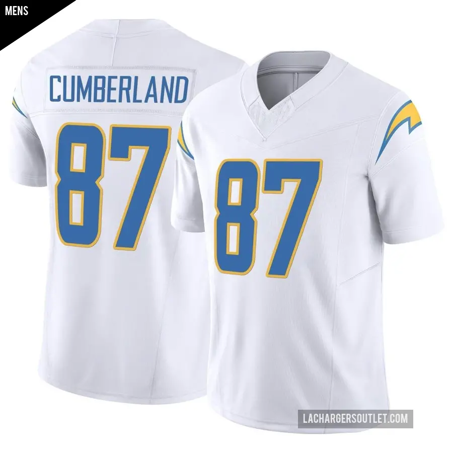 Men's Los Angeles Chargers ＃87 Jeff Cumberland White Limited Vapor F.U.S.E. Jersey