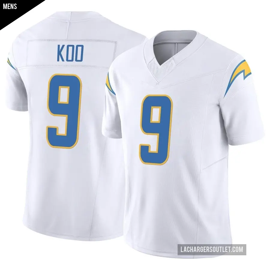 Men's Los Angeles Chargers ＃9 Younghoe Koo White Limited Vapor F.U.S.E. Jersey