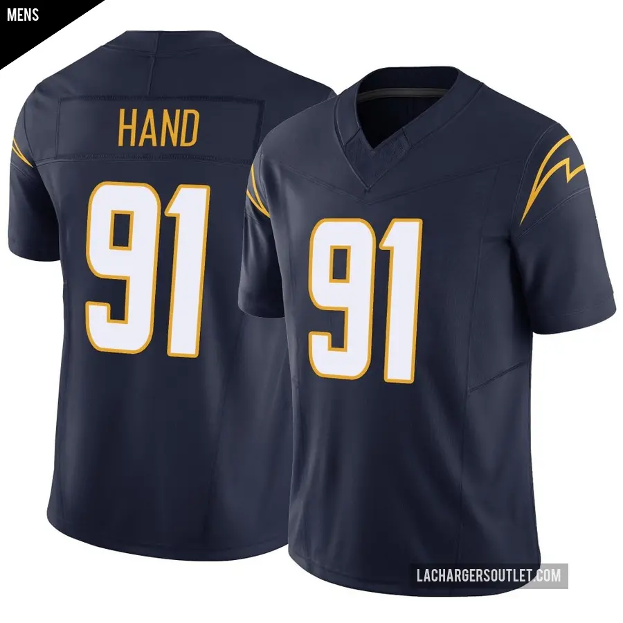 Men's Los Angeles Chargers ＃91 Da'Shawn Hand Navy Limited Vapor F.U.S.E. Jersey