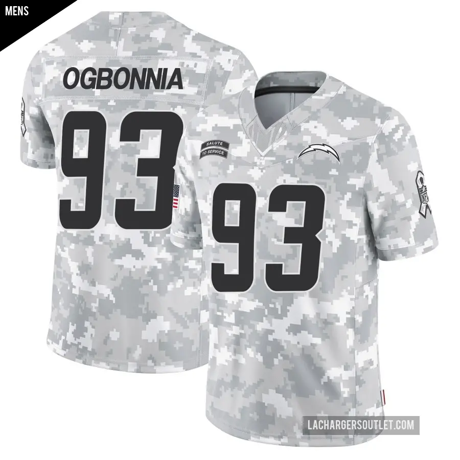Men's Los Angeles Chargers ＃93 Otito Ogbonnia Arctic Camo Limited 2024 Salute to Service Jersey