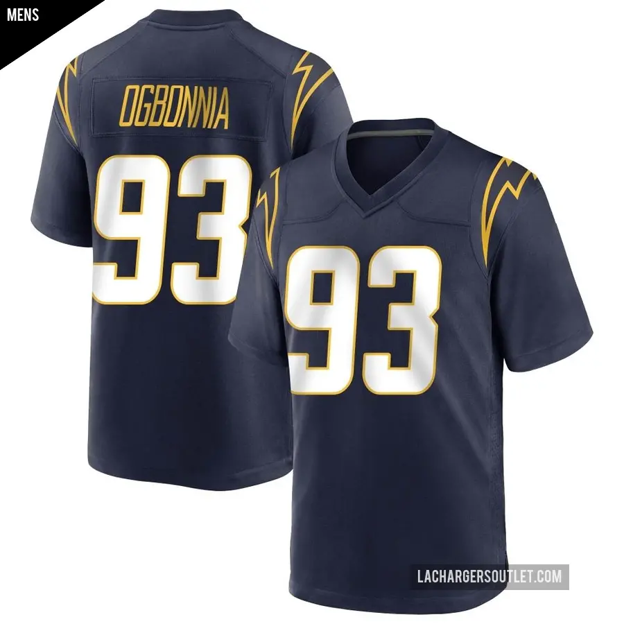 Men's Los Angeles Chargers ＃93 Otito Ogbonnia Navy Game Team Color Jersey