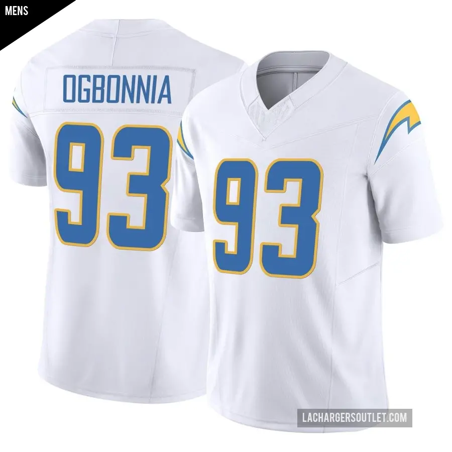 Men's Los Angeles Chargers ＃93 Otito Ogbonnia White Limited Vapor F.U.S.E. Jersey