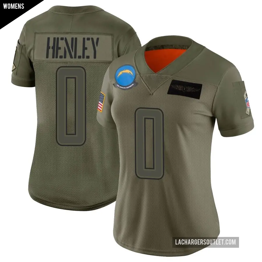 Women's Los Angeles Chargers ＃0 Daiyan Henley Camo Limited 2019 Salute to Service Jersey