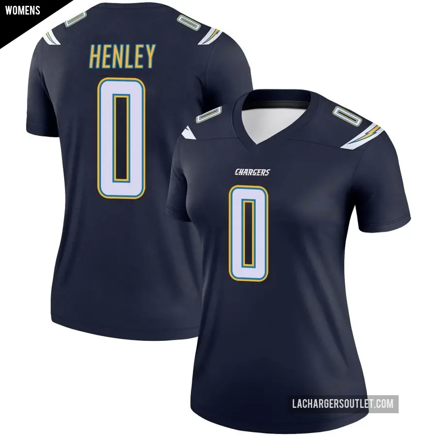 Women's Los Angeles Chargers ＃0 Daiyan Henley Navy Legend Jersey