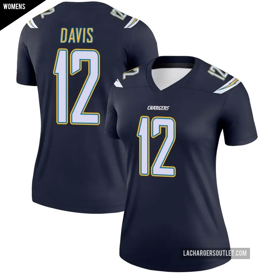 Women's Los Angeles Chargers ＃12 Derius Davis Navy Legend Jersey