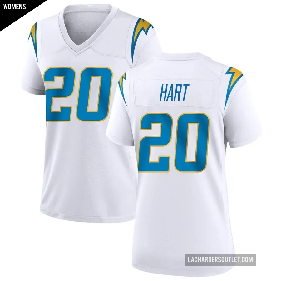 Women's Los Angeles Chargers ＃20 Cam Hart White Game Jersey