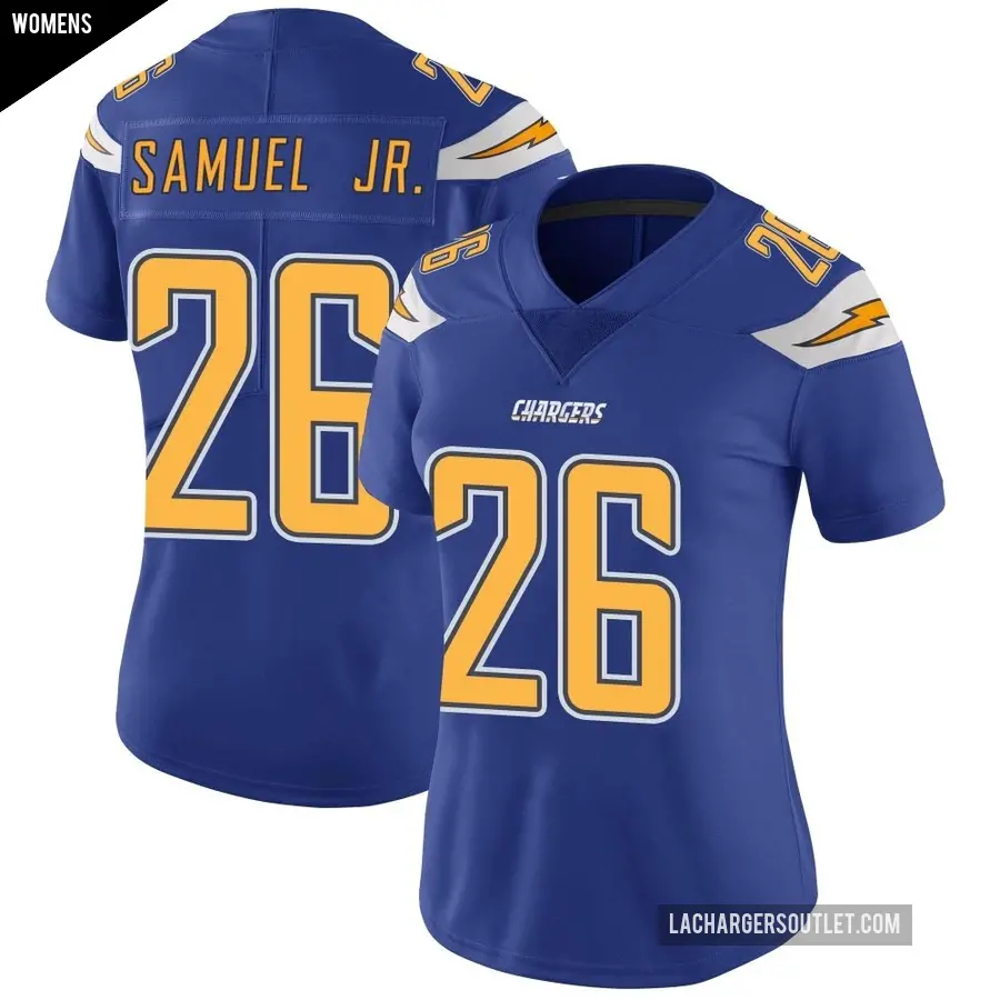 Women's Los Angeles Chargers ＃26 Asante Samuel Jr. Royal Limited Color Rush Vapor Untouchable Jersey