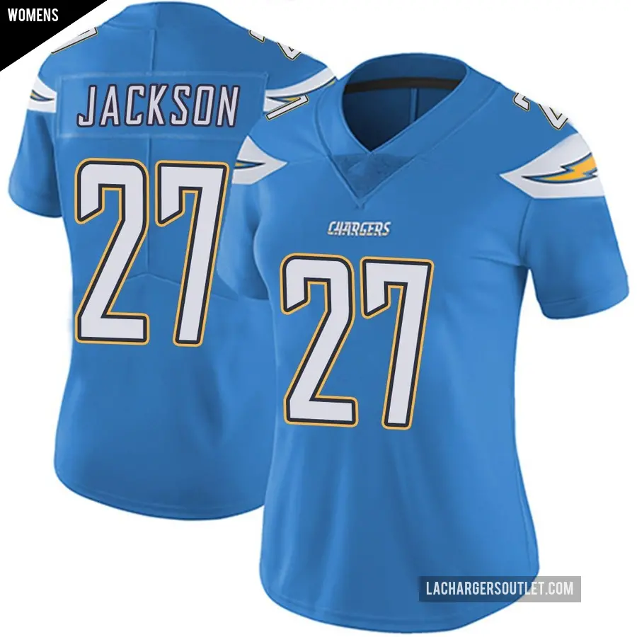 Women's Los Angeles Chargers ＃27 JaQuae Jackson Blue Limited Powder Vapor Untouchable Alternate Jersey