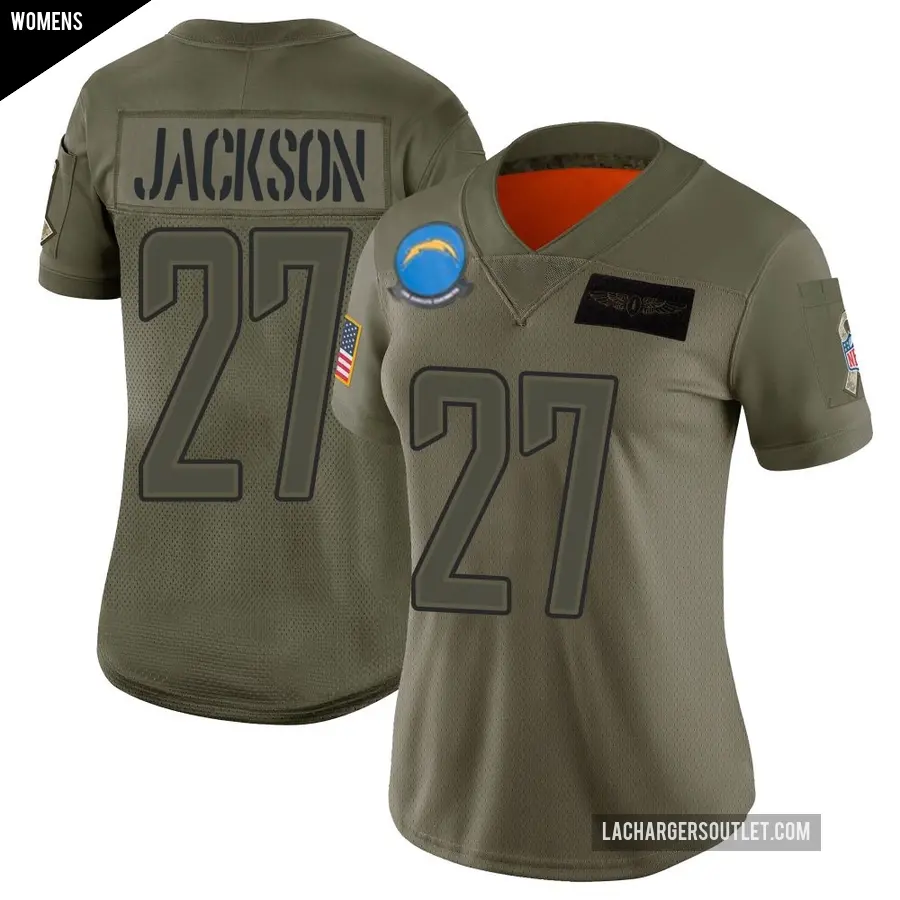 Women's Los Angeles Chargers ＃27 JaQuae Jackson Camo Limited 2019 Salute to Service Jersey