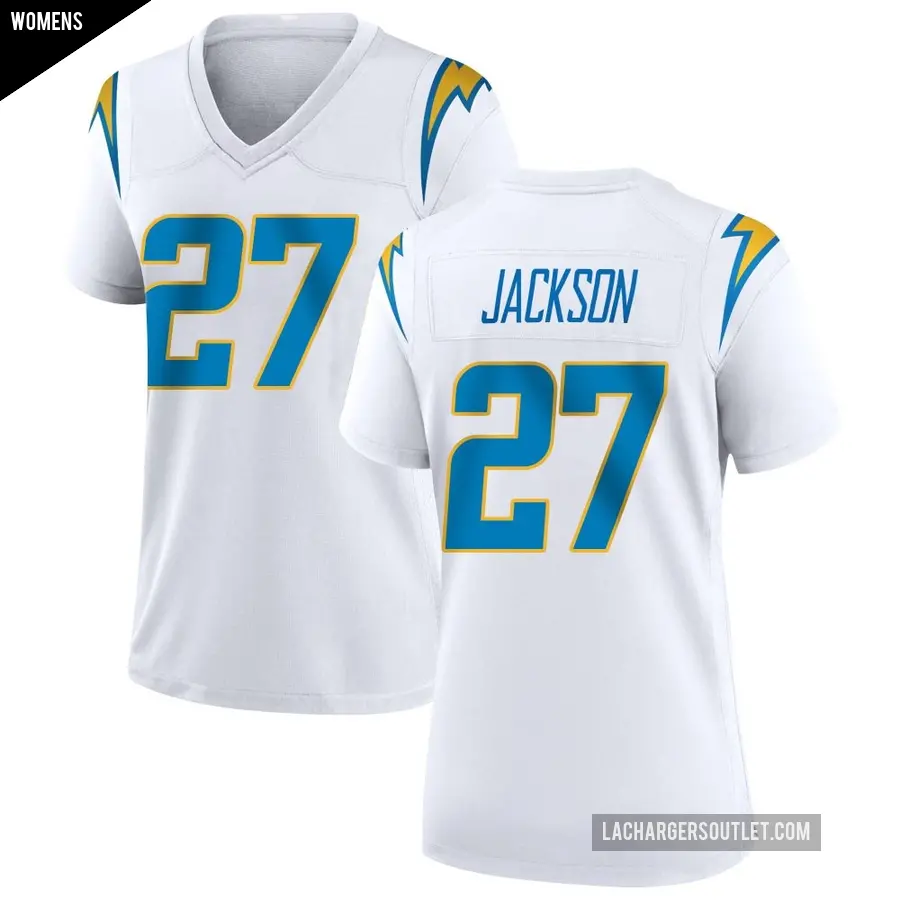 Women's Los Angeles Chargers ＃27 JaQuae Jackson White Game Jersey