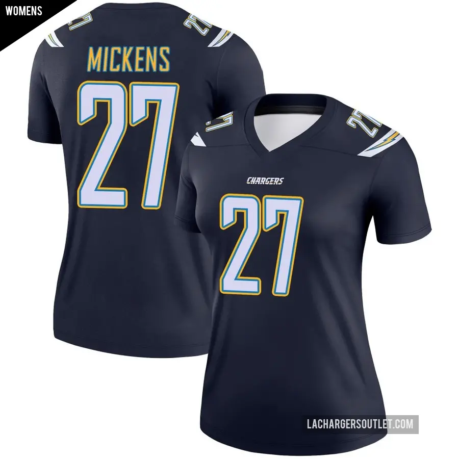 Women's Los Angeles Chargers ＃27 RJ Mickens Navy Legend Jersey