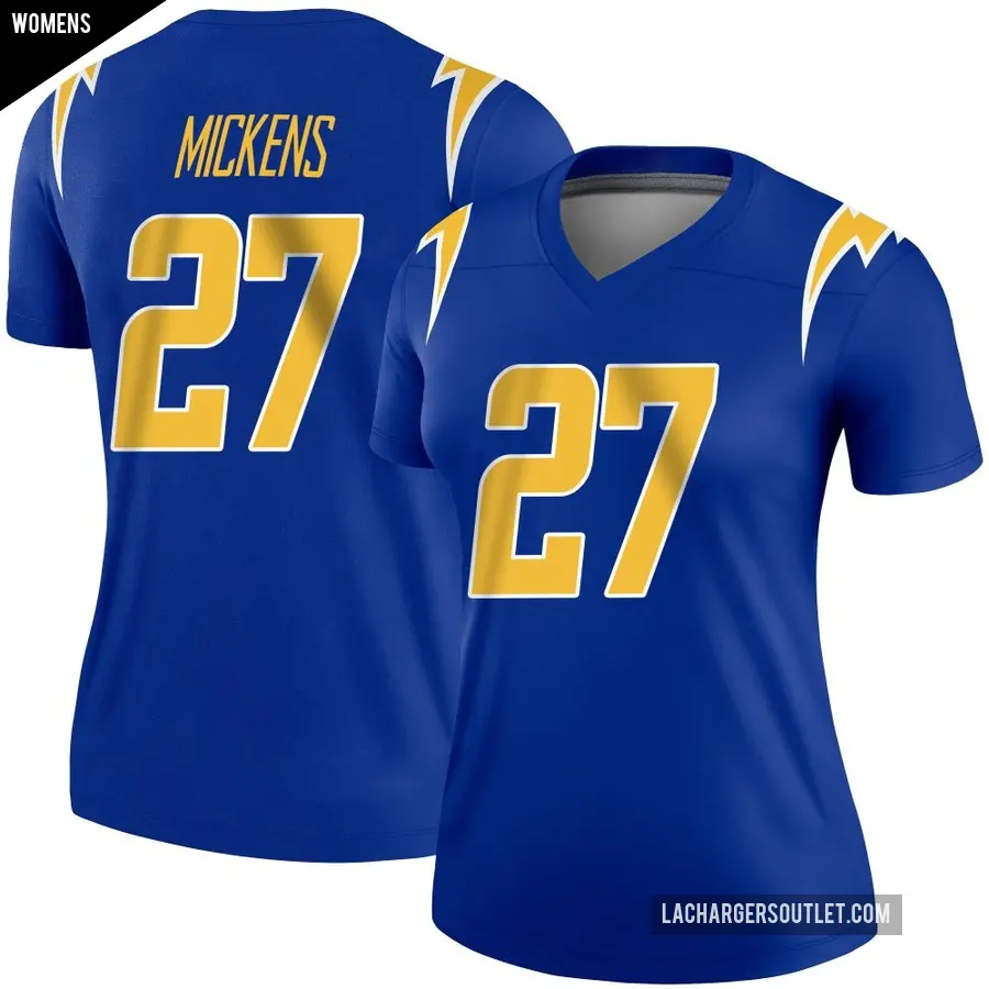 Women's Los Angeles Chargers ＃27 RJ Mickens Royal Legend 2nd Alternate Jersey