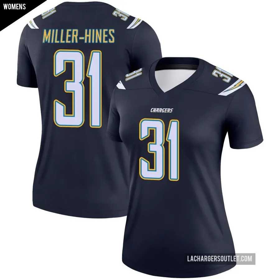 Women's Los Angeles Chargers ＃31 Nyheim Miller-Hines Navy Legend Jersey