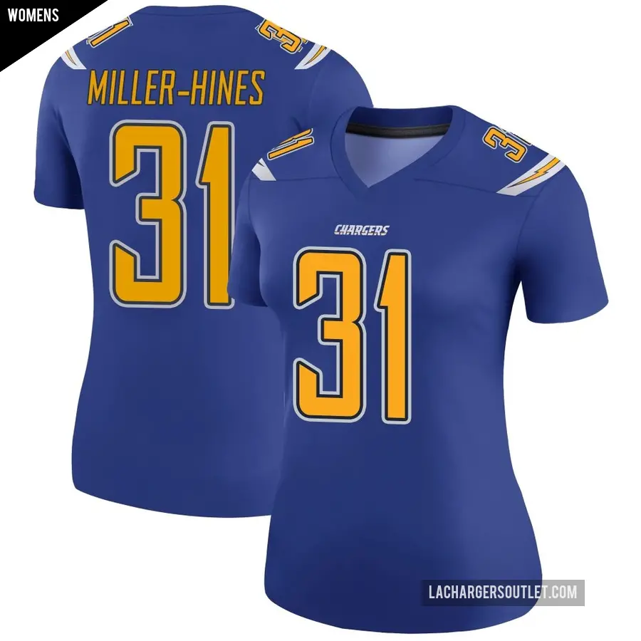 Women's Los Angeles Chargers ＃31 Nyheim Miller-Hines Royal Legend Color Rush Jersey