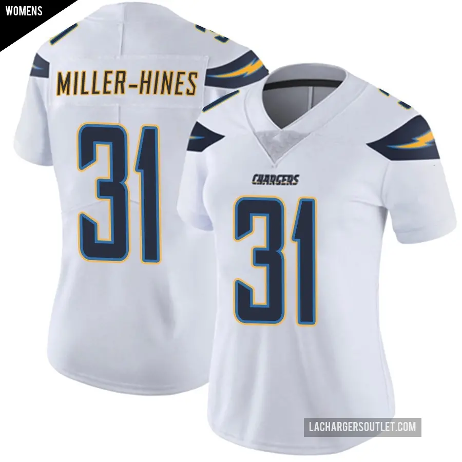 Women's Los Angeles Chargers ＃31 Nyheim Miller-Hines White Limited Vapor Untouchable Jersey
