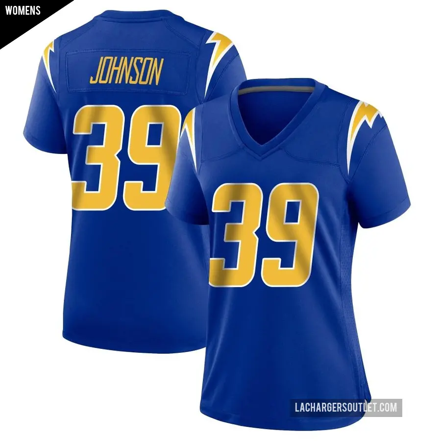 Women's Los Angeles Chargers ＃39 Jaylen Johnson Royal Game 2nd Alternate Jersey