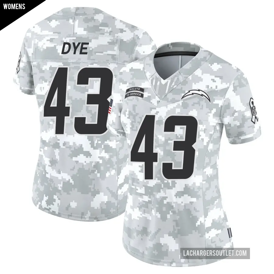 Women's Los Angeles Chargers ＃43 Troy Dye Arctic Camo Limited 2024 Salute to Service Jersey
