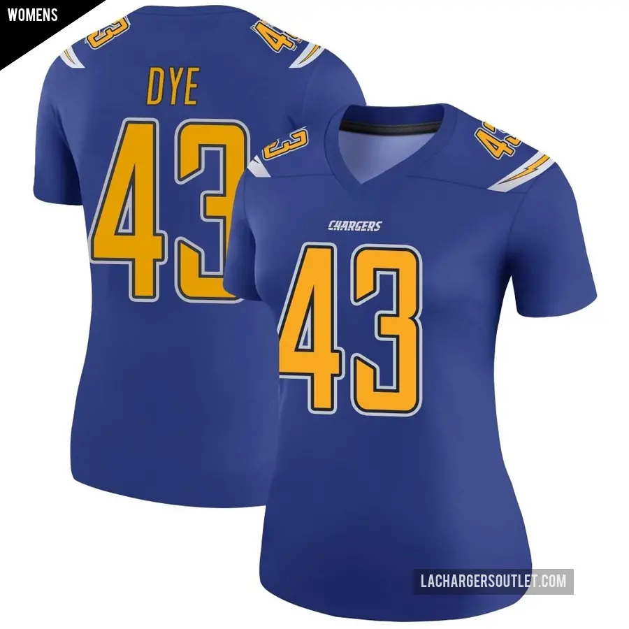 Women's Los Angeles Chargers ＃43 Troy Dye Royal Legend Color Rush Jersey