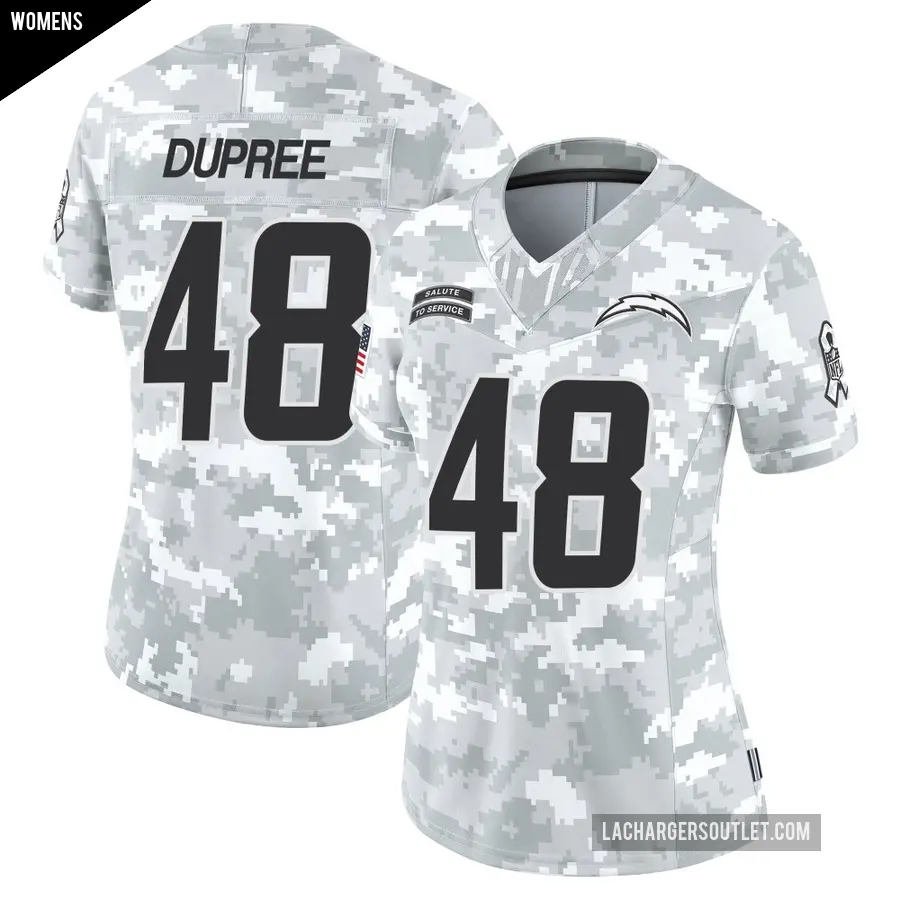 Women's Los Angeles Chargers ＃48 Bud Dupree Arctic Camo Limited 2024 Salute to Service Jersey