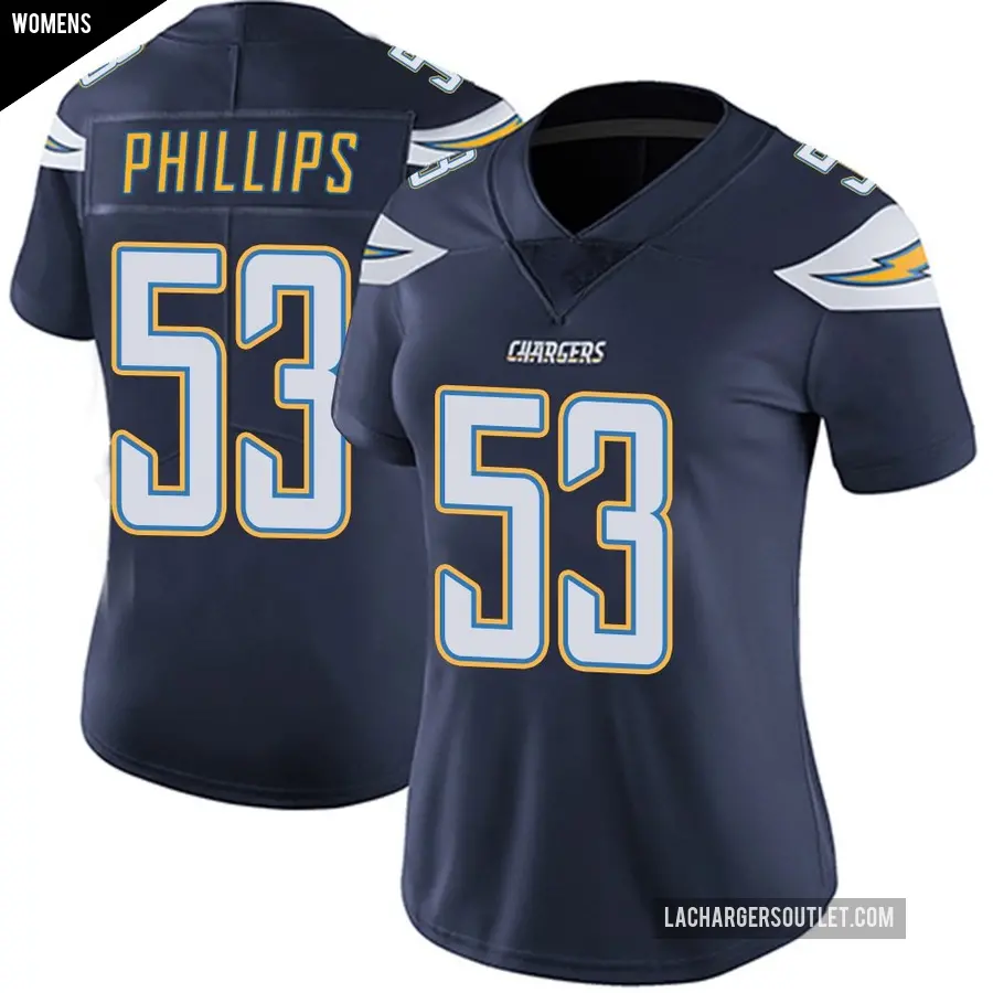 Women's Los Angeles Chargers ＃53 Del'Shawn Phillips Navy Limited Team Color Vapor Untouchable Jersey