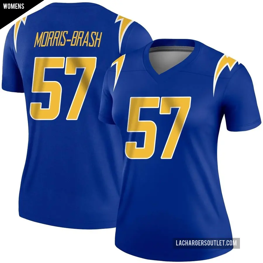 Women's Los Angeles Chargers ＃57 Tre'Mon Morris-Brash Royal Legend 2nd Alternate Jersey