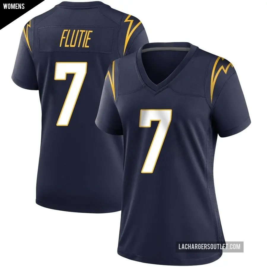 Women's Los Angeles Chargers ＃7 Doug Flutie Navy Game Team Color Jersey