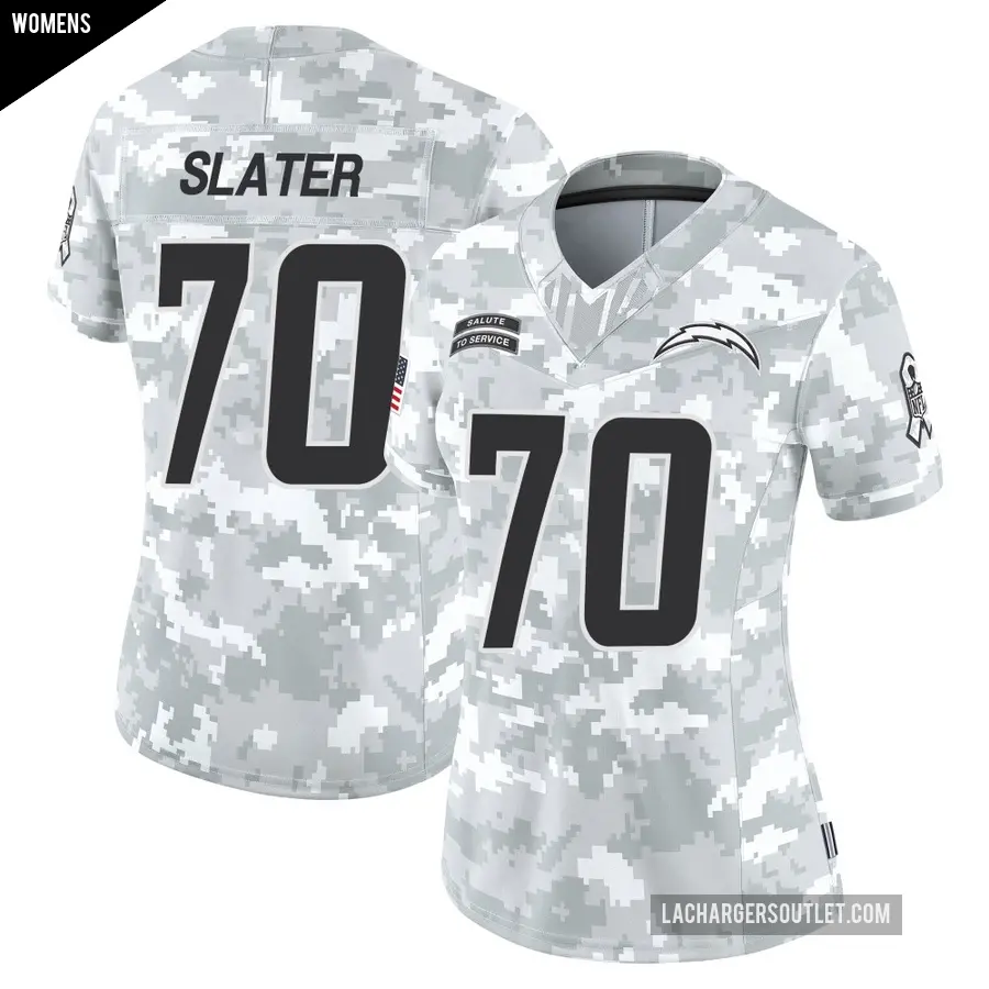 Women's Los Angeles Chargers ＃70 Rashawn Slater Arctic Camo Limited 2024 Salute to Service Jersey