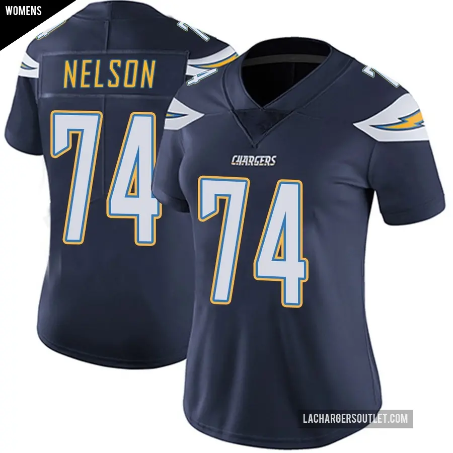 Women's Los Angeles Chargers ＃74 Ryan Nelson Navy Limited Team Color Vapor Untouchable Jersey