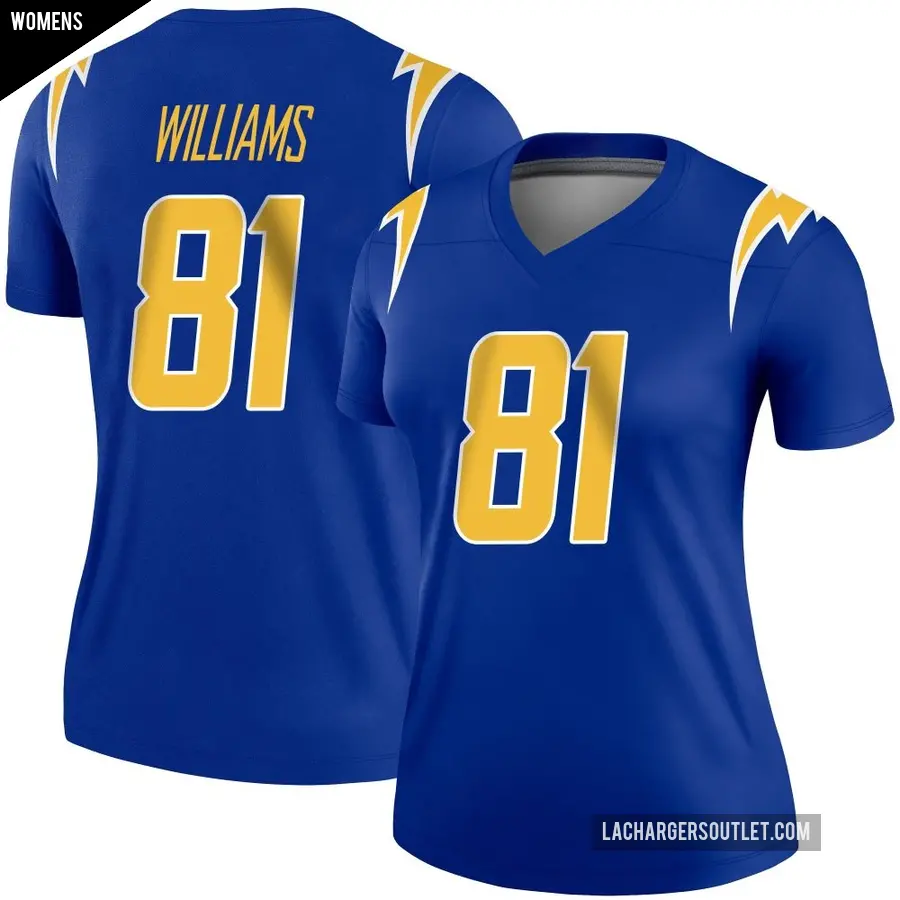 Women's Los Angeles Chargers ＃81 Mike Williams Royal Legend 2nd Alternate Jersey