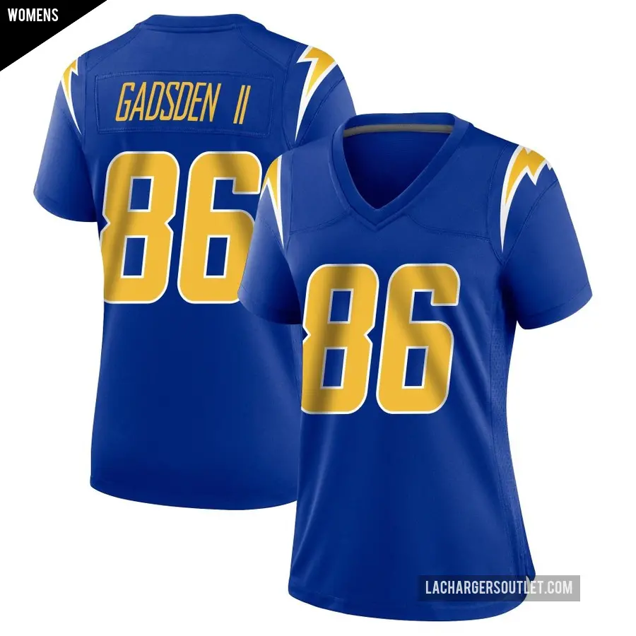 Women's Los Angeles Chargers ＃86 Oronde Gadsden II Royal Game 2nd Alternate Jersey