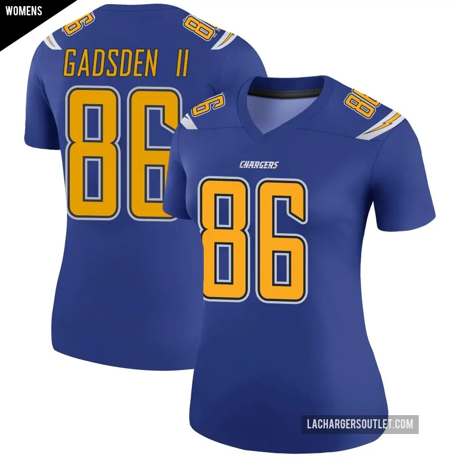 Women's Los Angeles Chargers ＃86 Oronde Gadsden II Royal Legend Color Rush Jersey