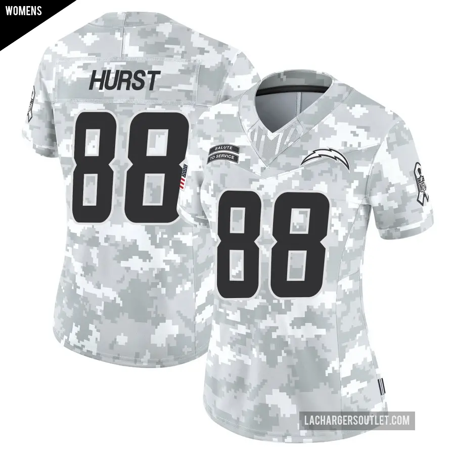 Women's Los Angeles Chargers ＃88 Hayden Hurst Arctic Camo Limited 2024 Salute to Service Jersey