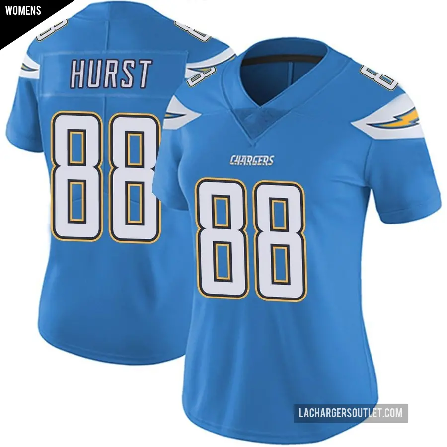 Women's Los Angeles Chargers ＃88 Hayden Hurst Blue Limited Powder Vapor Untouchable Alternate Jersey