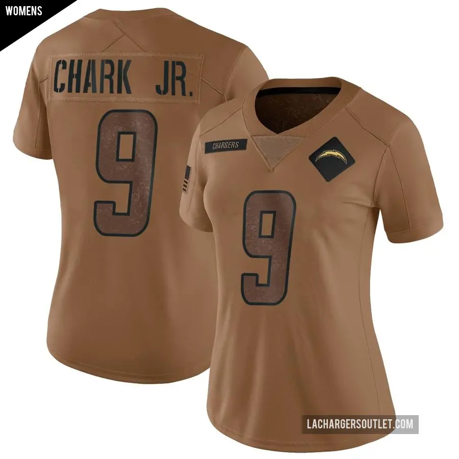 Women's Los Angeles Chargers ＃9 DJ Chark Jr. Brown Limited 2023 Salute To Service Jersey
