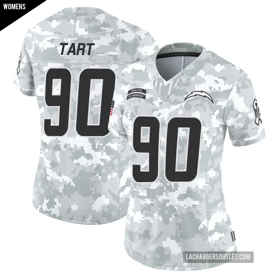 Women's Los Angeles Chargers ＃90 Teair Tart Arctic Camo Limited 2024 Salute to Service Jersey