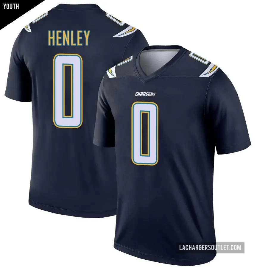 Youth Los Angeles Chargers ＃0 Daiyan Henley Navy Legend Jersey